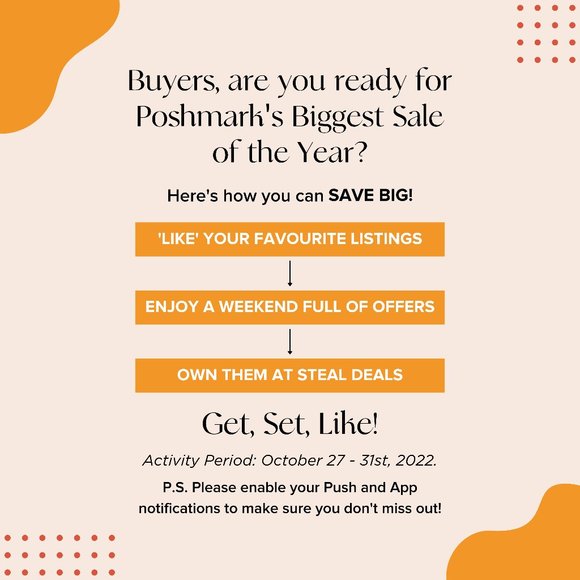 Other - Poshmark's Biggest Sale of the Year!🤩 Buyer and Seller Guide